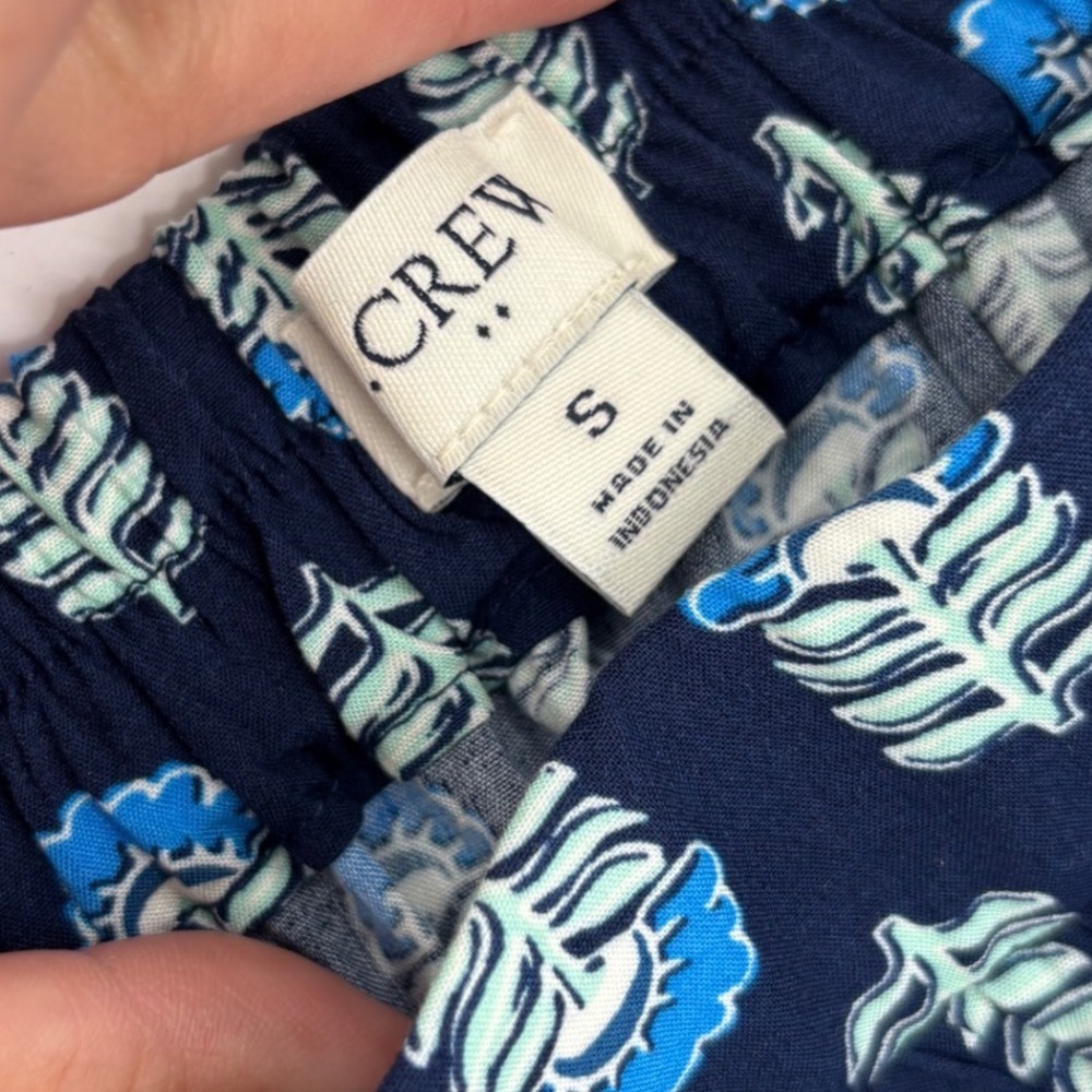 J.Crew Womens Navy Blue‎ Floral Print Elastic Waist Midi Skirt Size Small - Picture 2 of 3